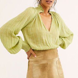 Free People One Solid Smocked Top